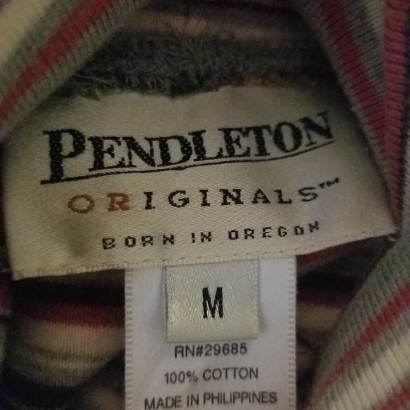 Pendleton Reto Vibes Mock Neck Cotton Top Sz M - Picture 5 of 6